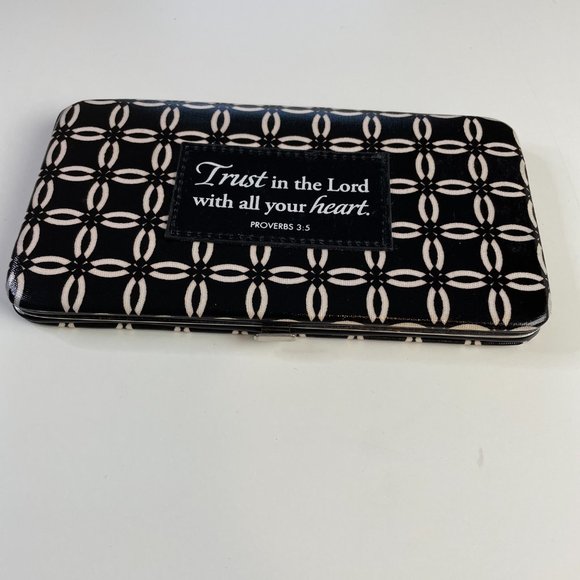 PROVERBS Scripture HardSided Clutch Wallet Toggle Lock ID Card Holder Zip Pouch - Picture 4 of 12